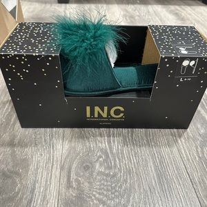 Inc satin slide slippers